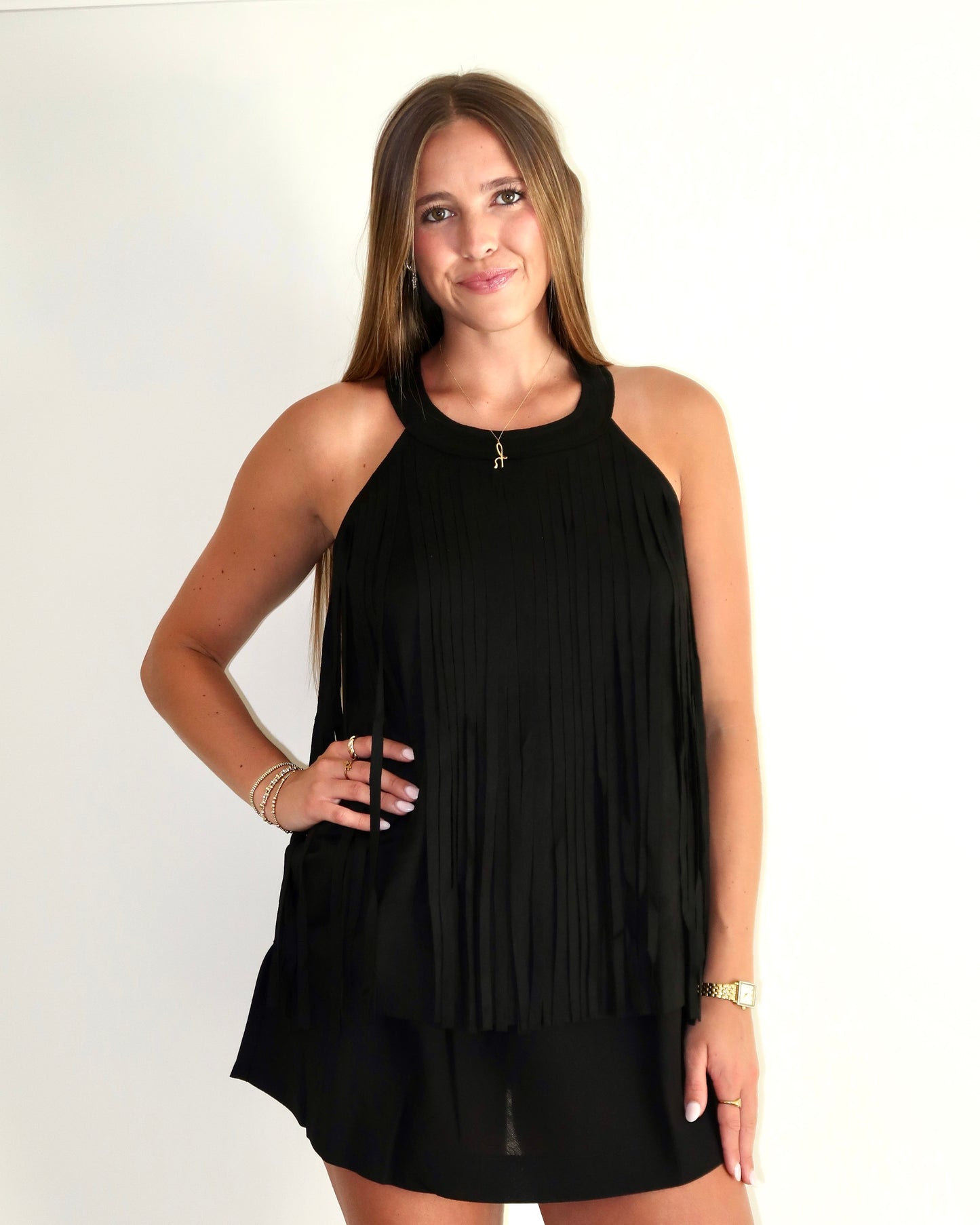 ONYX FRINGE TOP