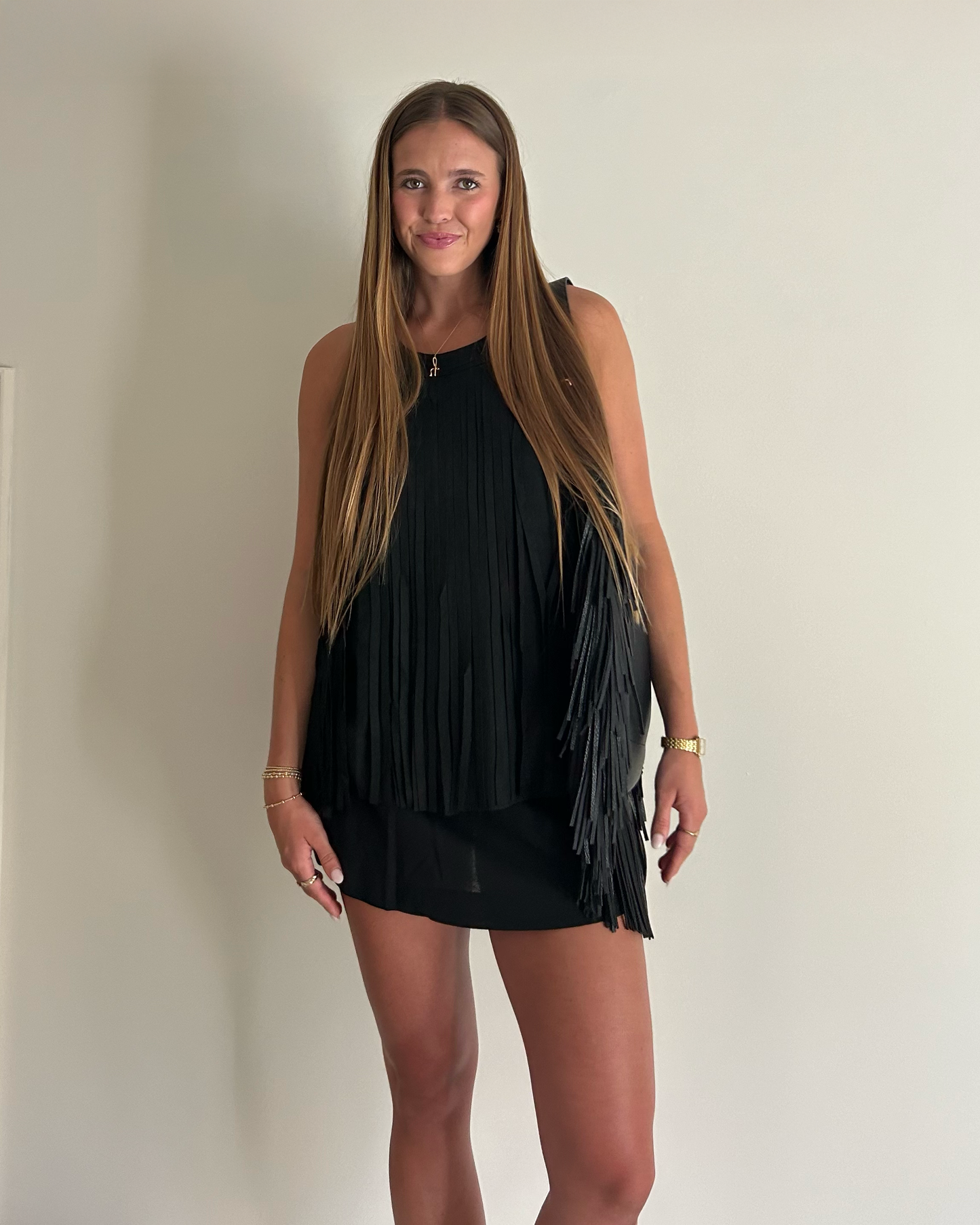 ONYX FRINGE TOP