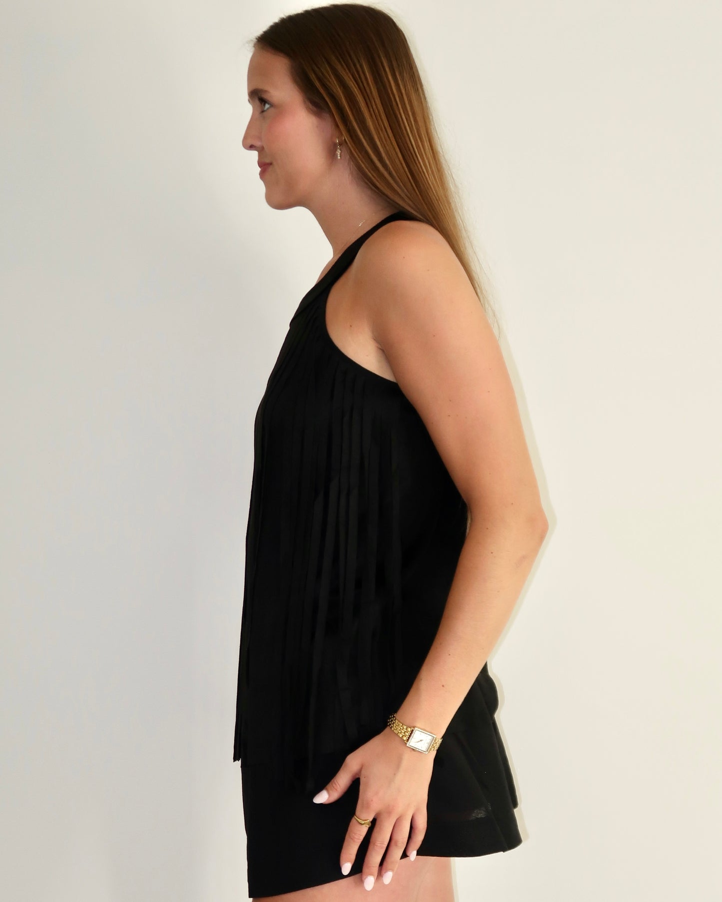 ONYX FRINGE TOP