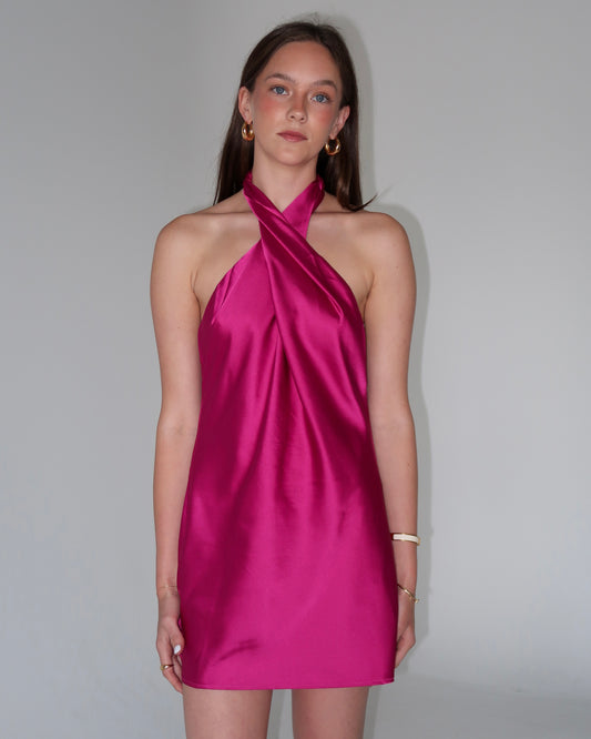 SIENNA HALTER MINI DRESS